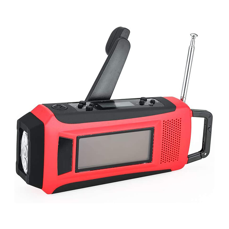 Weather Radio Emergency Hand Crank Självdriven AM \/ FM NOAA Solar Portable Radio med LED ficklampa, 1150mAh Power Bank för iOS \/ Android-telefon Batteriladdare